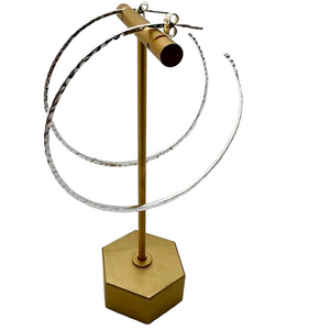 🍭6/$30 large thin silver metal hoop post earrings